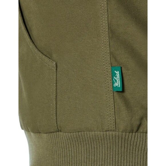 Woolrich Men's XL Canvas Hooded Jacket Plaid Kangaroo Pocket Zipper Hoodie Green - Picture 4 of 12